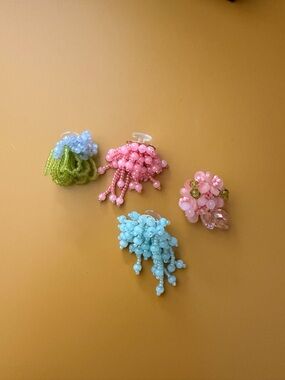 beaded croc charms set of 4 pastel floral shoe charms